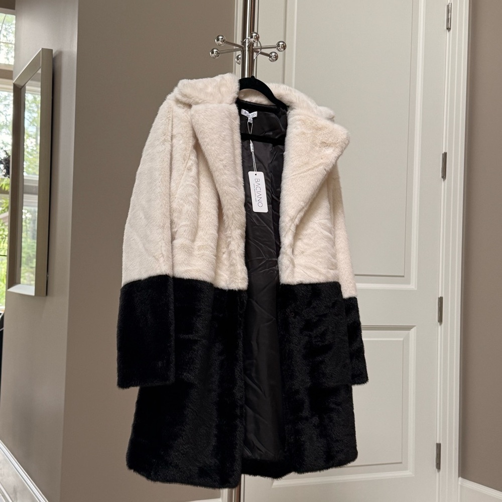 Guess Black and Cream Teddy Jacket